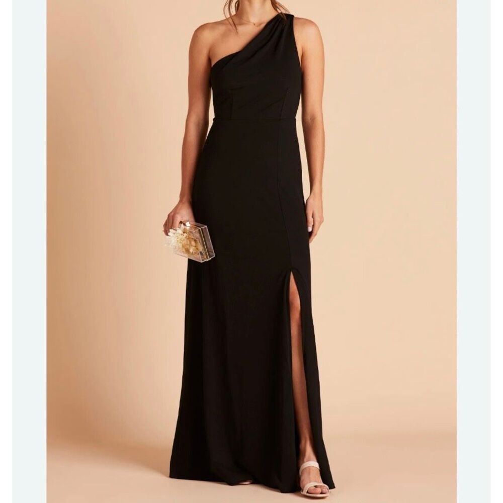 BIRDY‎ GREY | NWT Black "Kira" One Shoulder Maxi Dress Crepe Black | Size Large